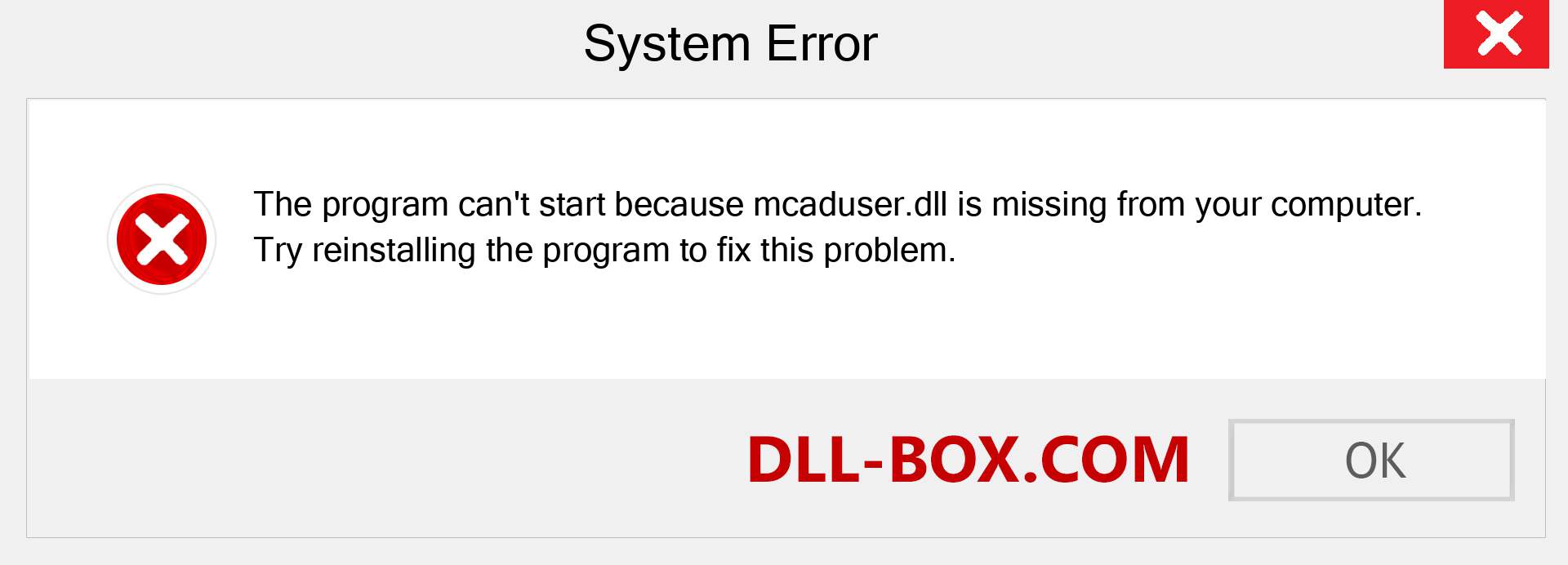  mcaduser.dll file is missing?. Download for Windows 7, 8, 10 - Fix  mcaduser dll Missing Error on Windows, photos, images